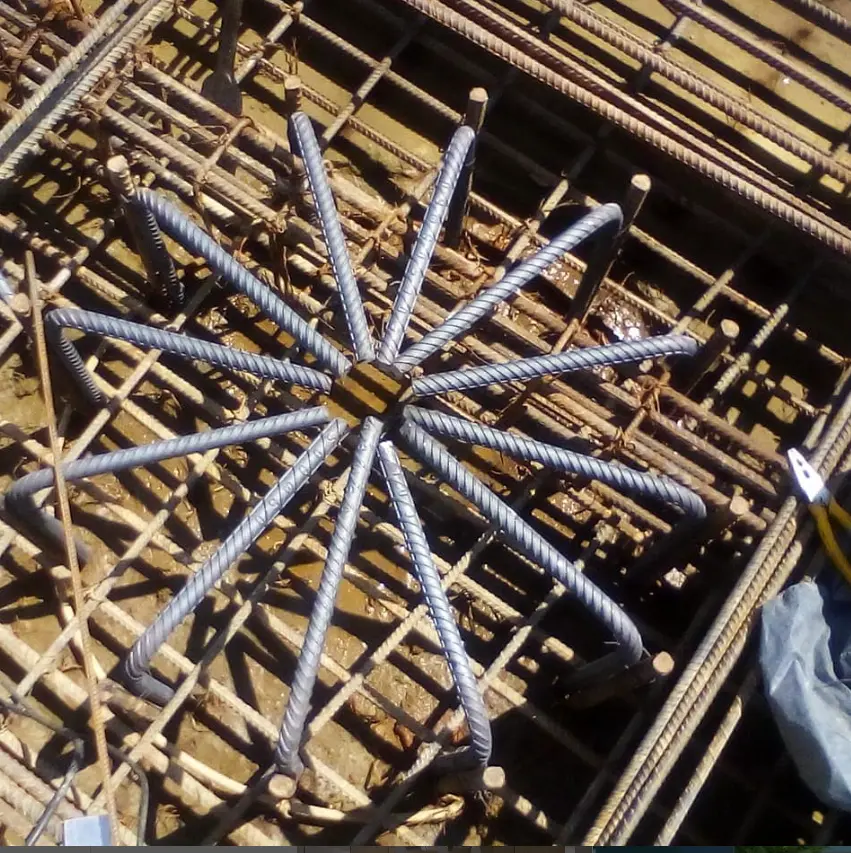 Detalle técnico de acero de refuerzo estructural